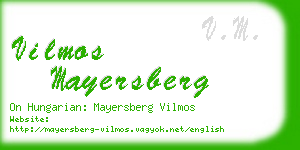 vilmos mayersberg business card